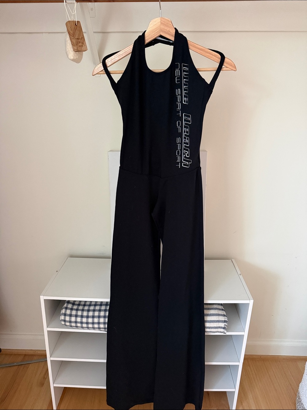 Black Womenswear “Blue Beach-New Spirit of Sport” work out Lycra on piece.